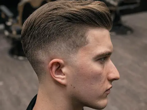 Pompadour z fade — Boske Barber Rzeszów